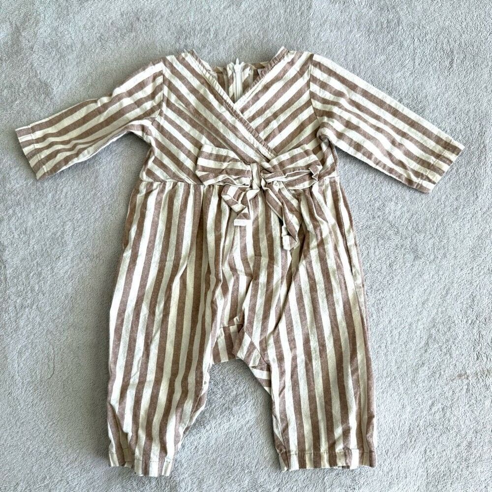 NWOT Pat Pat Baby Girl Striped One Piece Jumpsuit Outfit